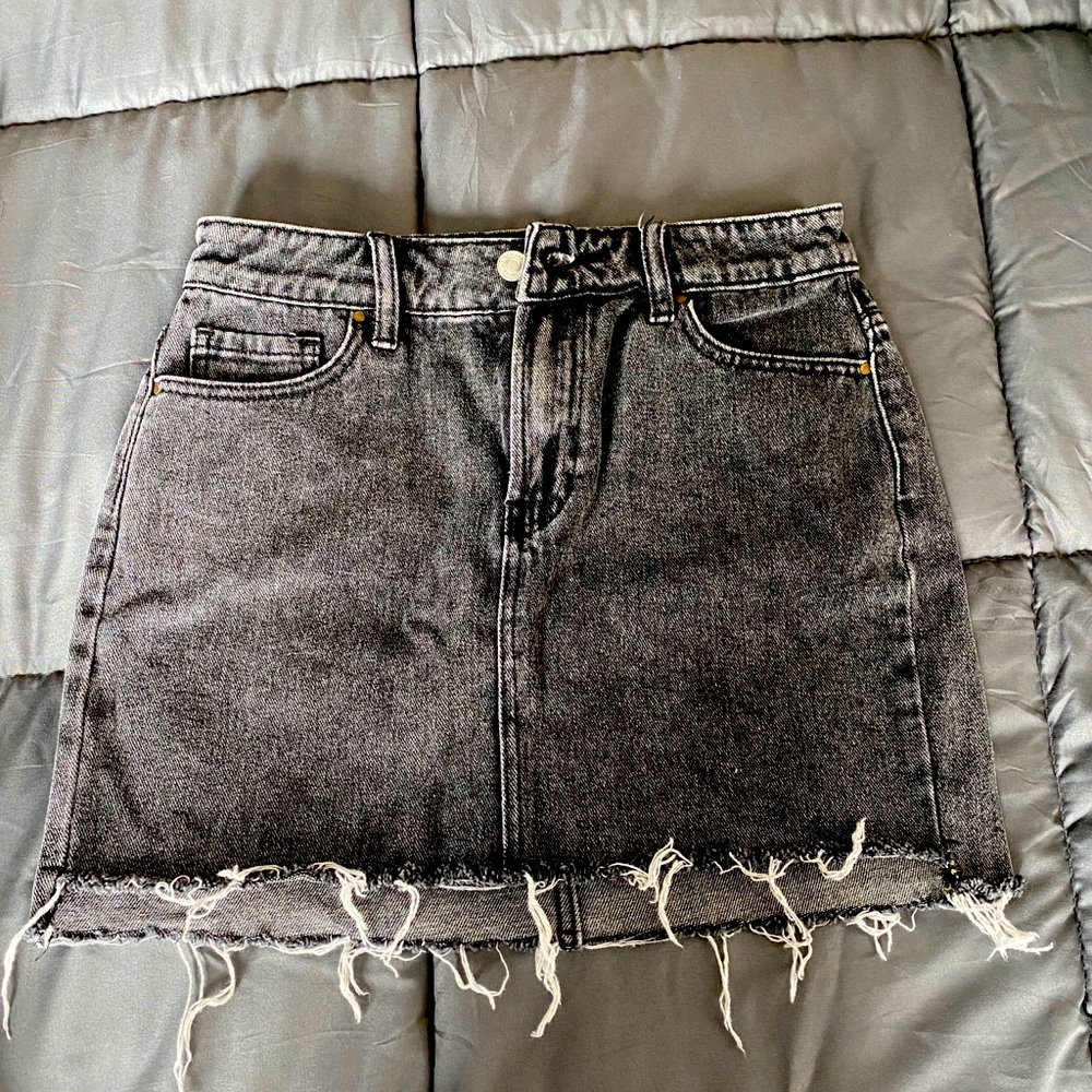 Black Denim Skirt